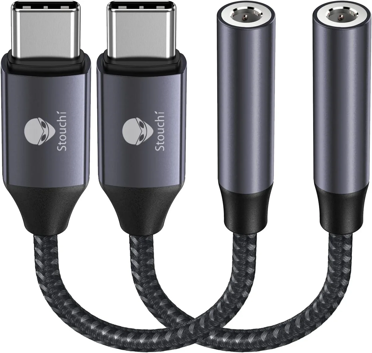 OLYCOM OLYCOM USB-C to 3.5mm Audio Adapter 2 Pack Grey — product photo