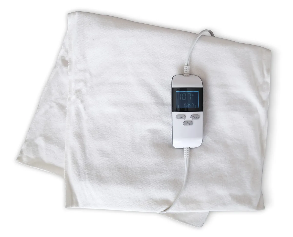 Ivory plush king-size heating pad 26 by 14 inches with digital controller