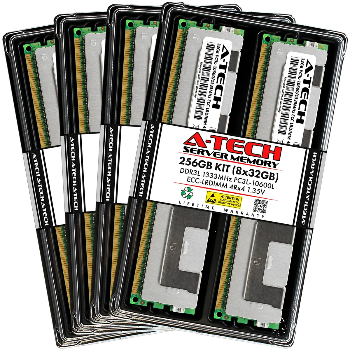 A-Tech A-Tech 256GB (8x32GB) DDR3L 1333 ECC LRDIMM 4Rx4 1.35V Server RAM — product photo