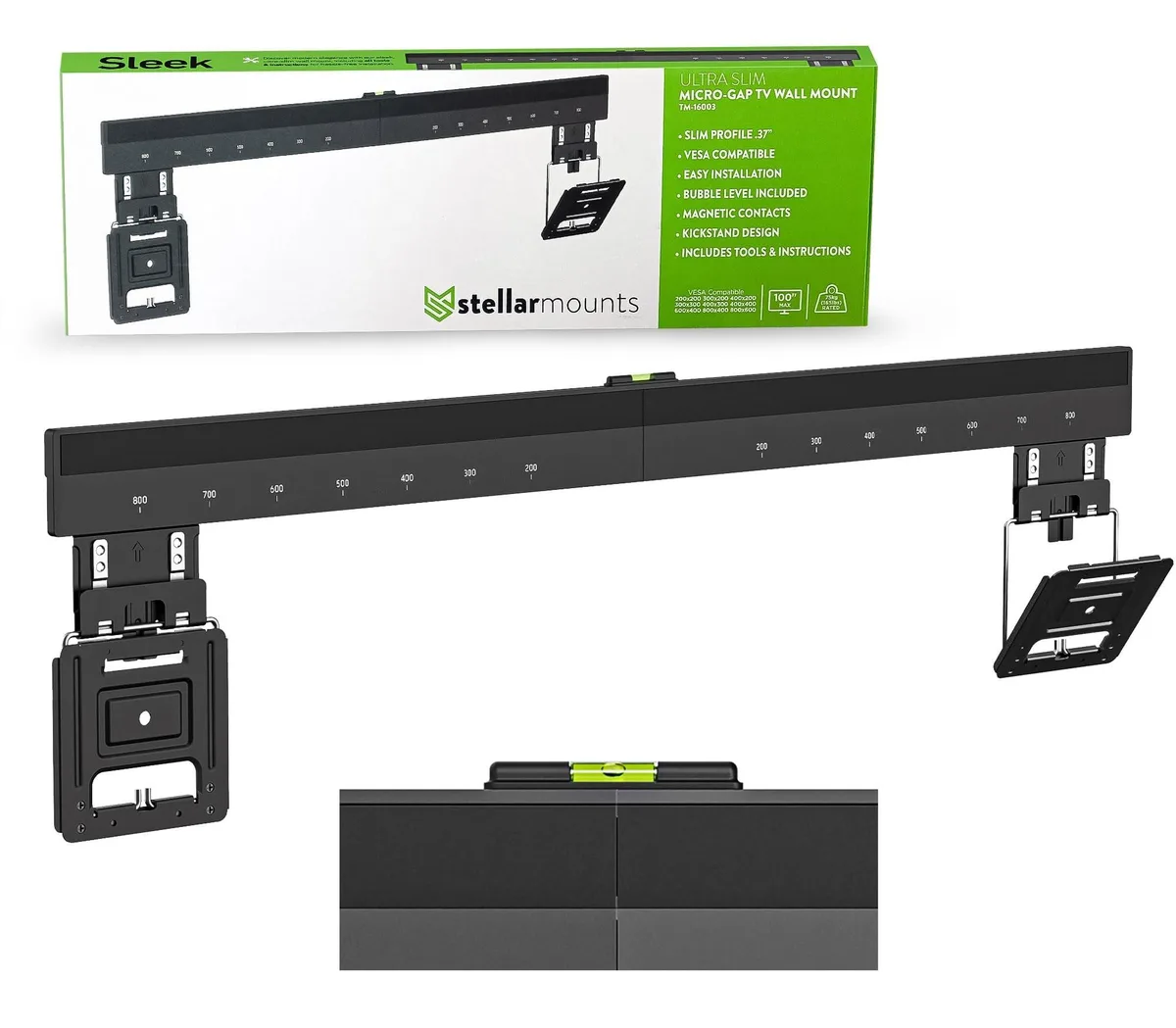 BESIGN BESIGN 2 in 1 Accessory Ultra Slim Wall Mount 43-100 inch 9mm 165 lbs VESA 200-800 2024 — product photo