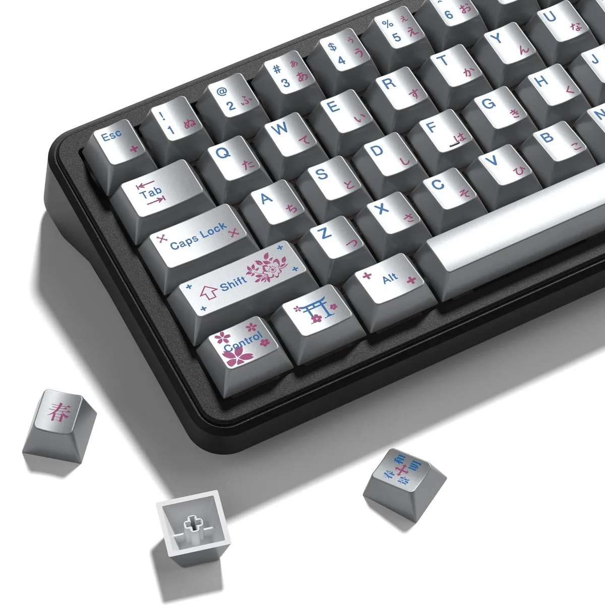 Womier Womier 130-Key PBT Keycap Set Cherry Profile Metal Coating Silver — product photo