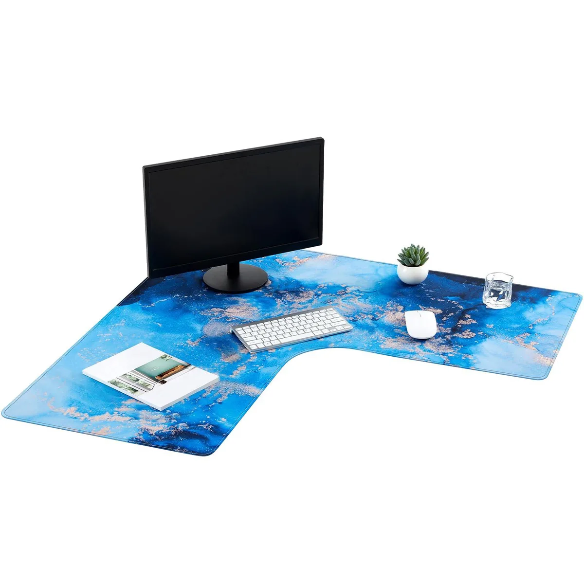  Keychron HAT-Relaxweex-0407 L-Shaped Mouse Pad 15" x 5.1" Blue — product photo