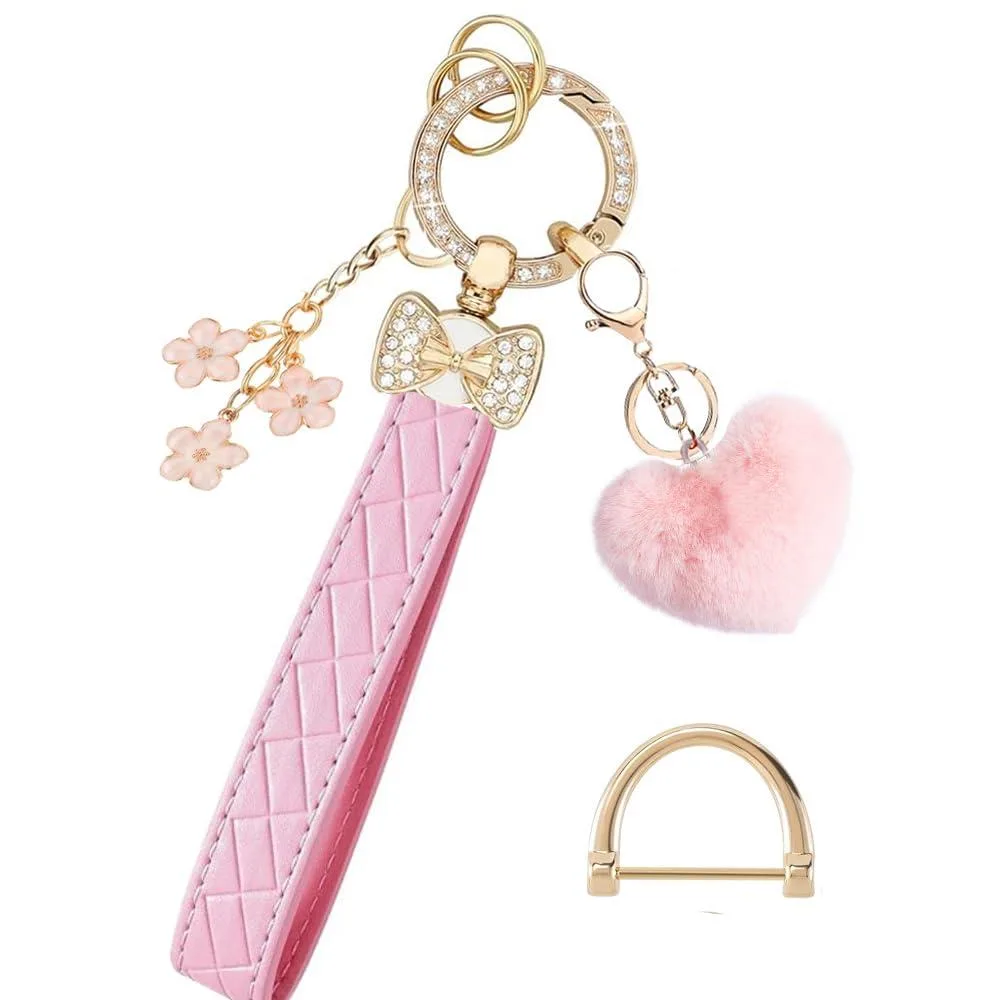  Wristlet Keychain Women Bracelet Lanyard Bow Flower Heart — product photo