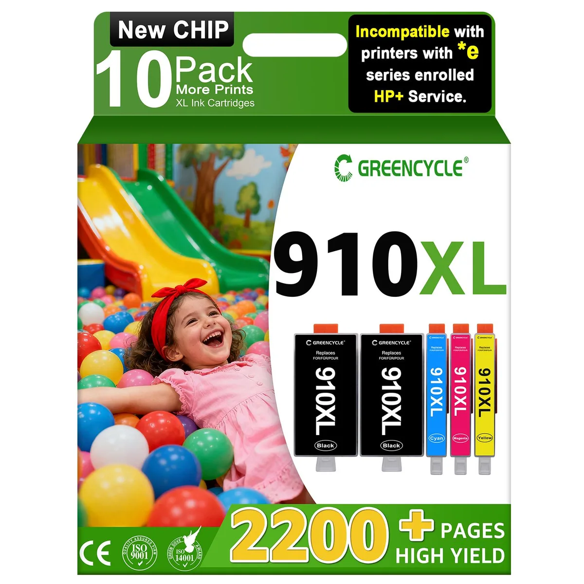 GREENCYCLE GREENCYCLE 910XL Ink Cartridge 10 Pack Black/Cyan/Magenta/Yellow — product photo