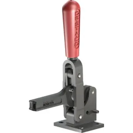 De-Sta-Co 5910 vertical hold-down clamp, forged steel, solid bar arm, flange base