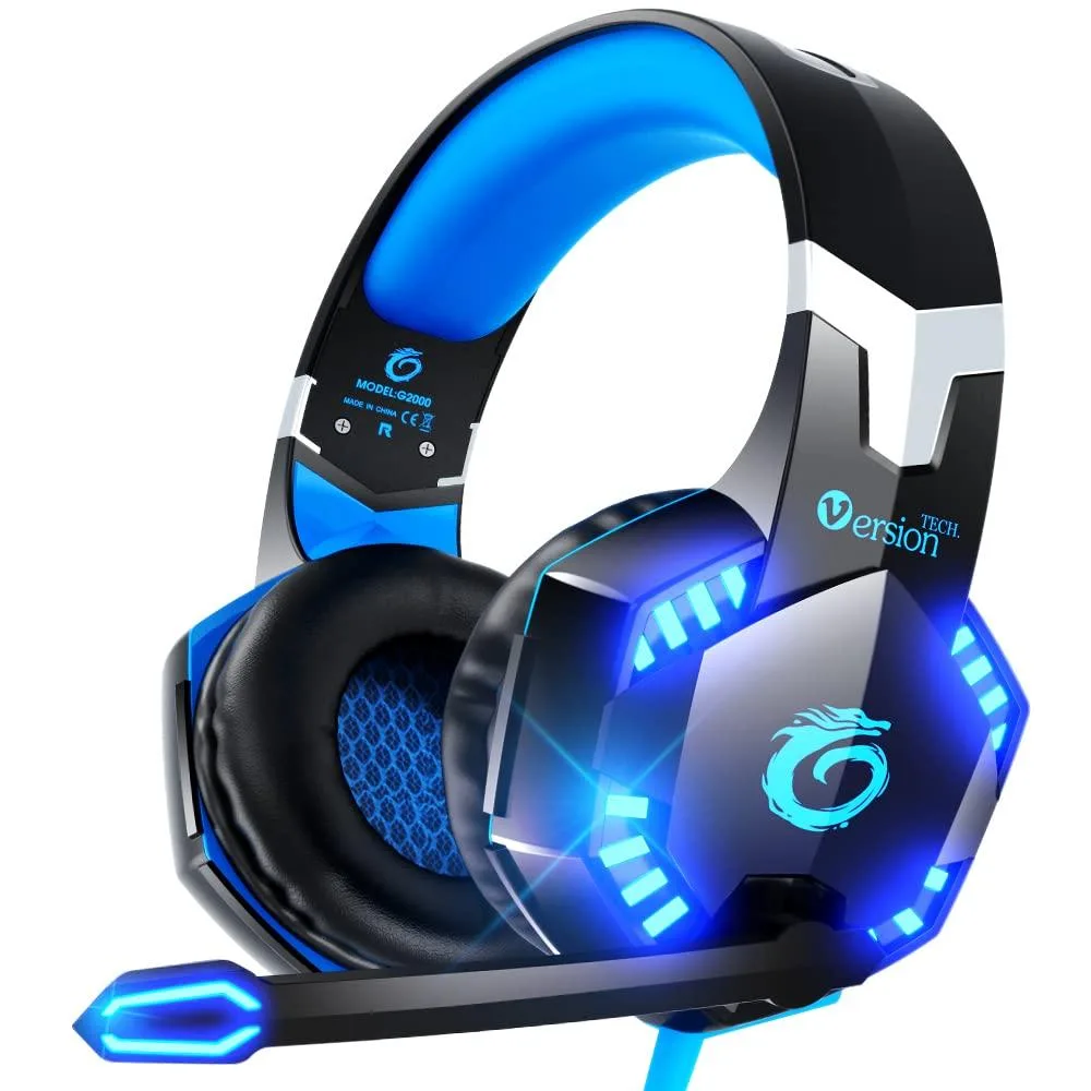 VersionTECH G2000 Blue/Black Gaming Headset 50mm 3.5mm — product photo