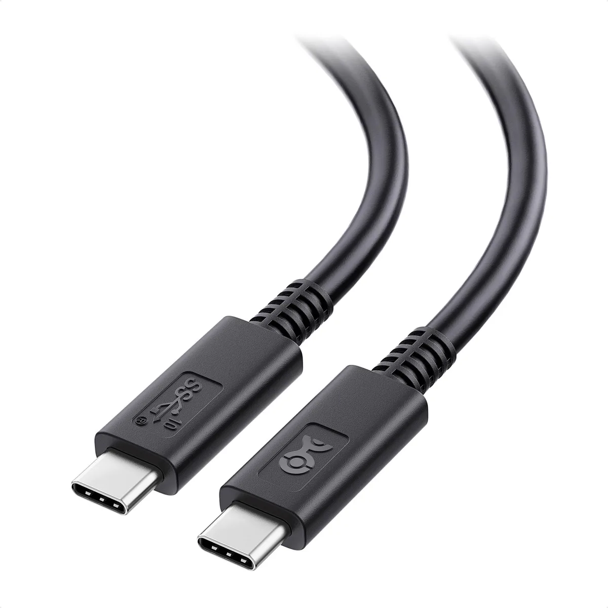 Black USB-C to USB-C cable with straight connectors, one metre long