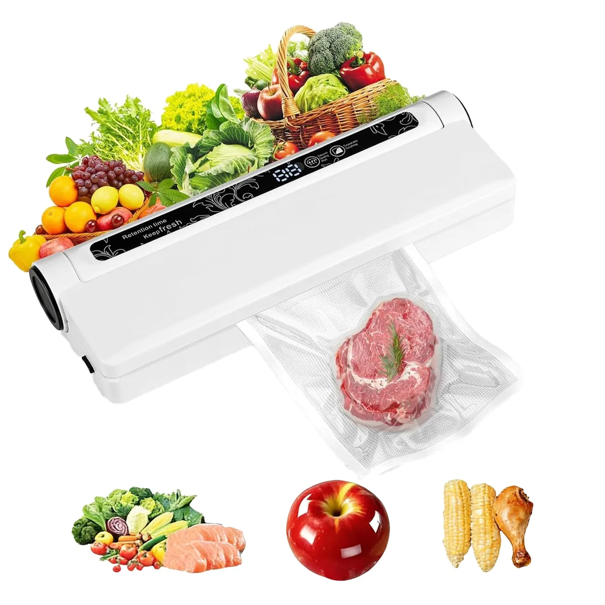  EPHUZYXEI SK-ZKJ-WHITA Vacuum Sealer 75KPA White 20 Bags — product photo