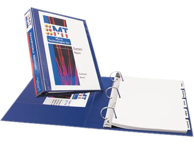 Avery Avery 17024 Durable Vinyl EZ-Turn Ring View Binder, Navy, 1-1/2" Capacity — product photo