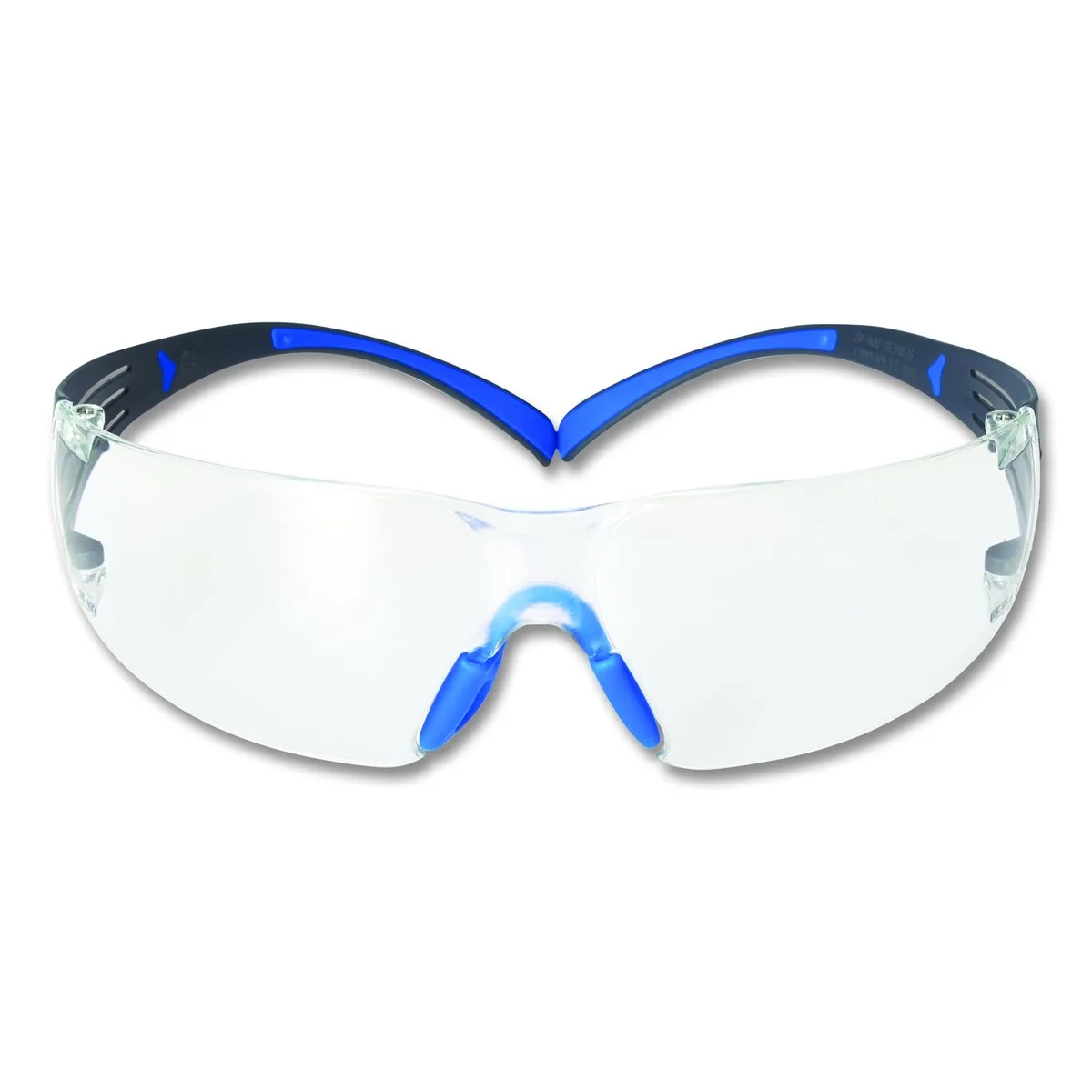 3M 3M SecureFit 400 Frameless Safety Glasses Black/Blue Arms Clear Lens 20/CT — product photo