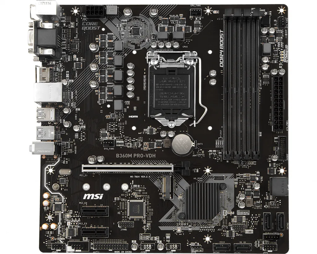 MSI MSI B360M PRO-VDH LGA 1151 DDR4 Micro ATX Intel motherboard — product photo