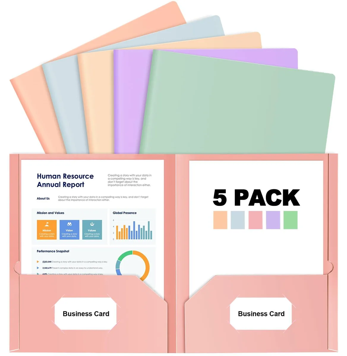  habgp S160 5 Color File Folder 8.5 x 11 inch 100 Sheets — product photo