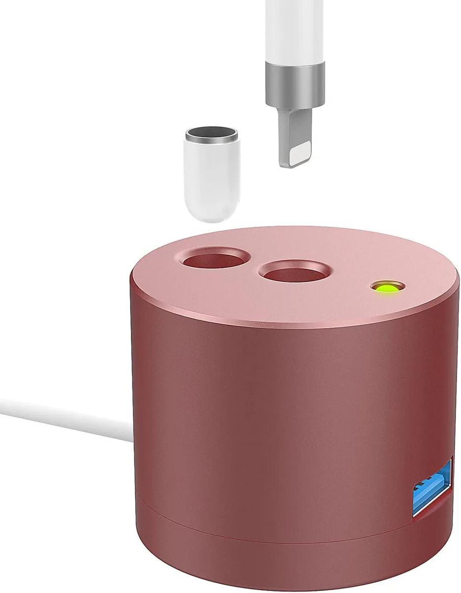 BONAEVER BONAEVER Apple Pencil 1st Gen Charging Stand Pink 3.0 USB 4.86ft Cable — product photo