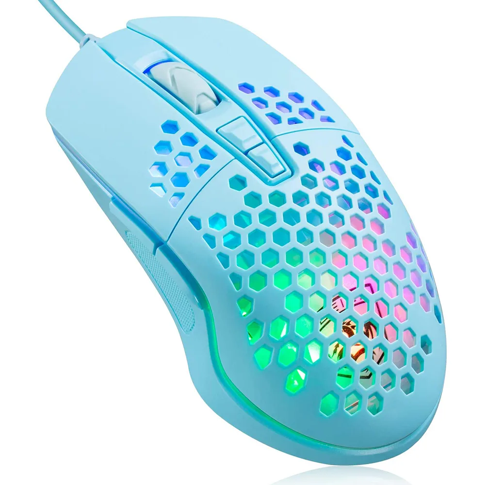 Hitoor Hitoor Gaming Mouse Wired 6400 DPI 7 Buttons Blue 78g Pixart 3325 — product photo