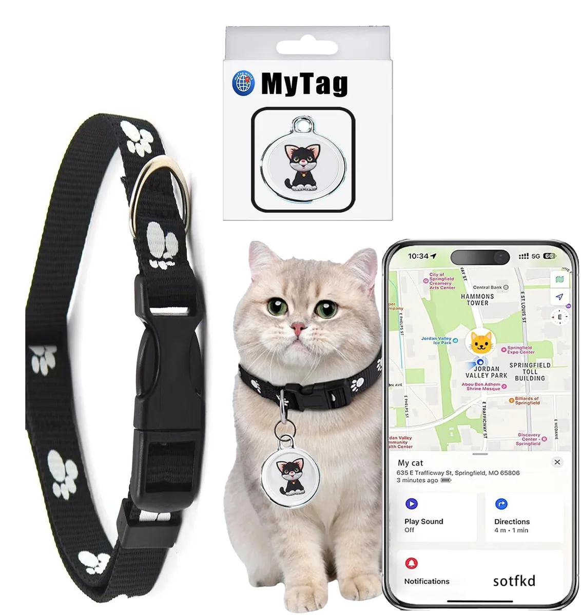  PAW sotfkd Dual-System Pet Tracker 10g 12m 50m — product photo