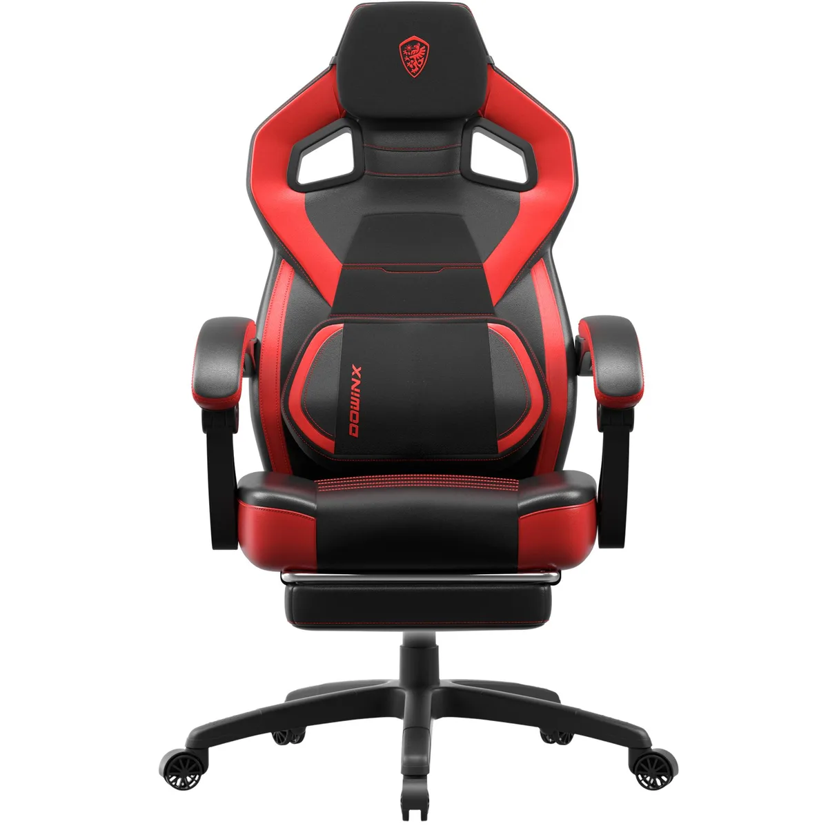 Dowinx Dowinx LS-MB33 Gaming Chair with Footrest, Massage Lumbar, 300 lb Capacity, Red — product photo