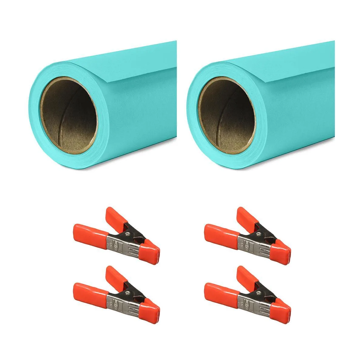 SAVAGE SAVAGE 53" x 36' Widetone Seamless Background Paper Baby Blue 2-Pack with 4 Steel Spring Clamps — product photo