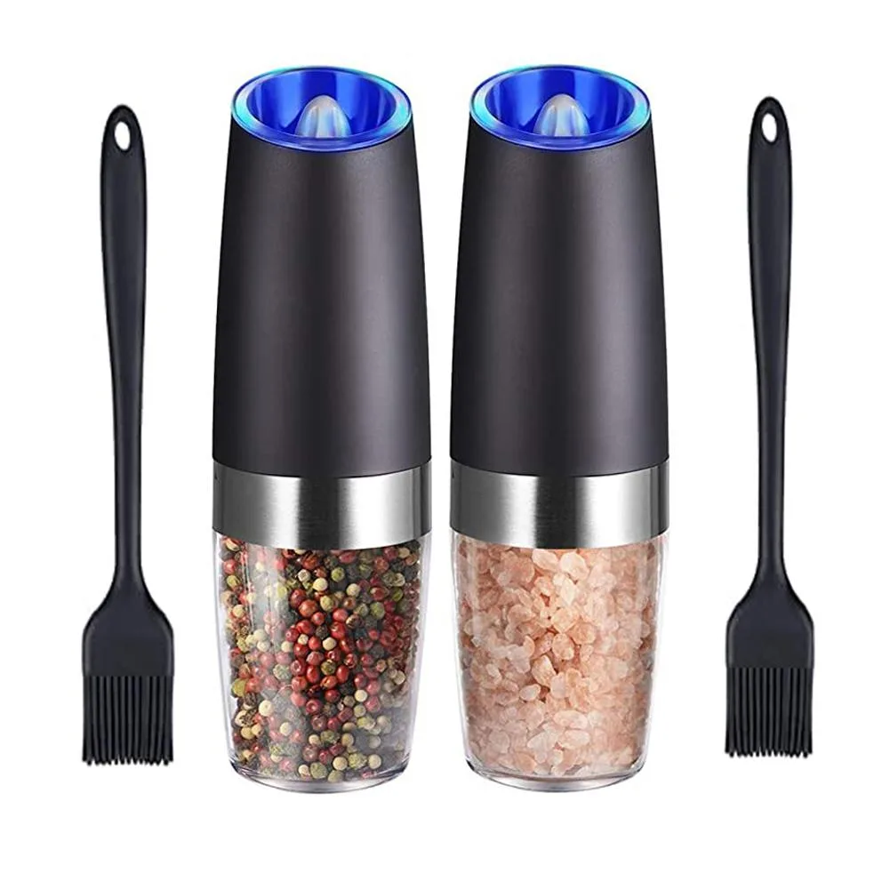 Chicong Technology Co., LTD Chicong Technology Co., LTD Electric Salt & Pepper Grinder Set, Gravity Induction, Blue LED, Black — product photo