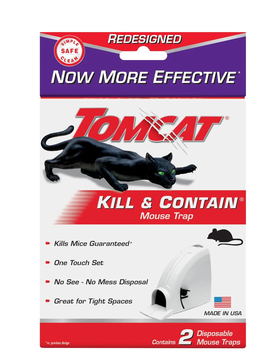 Two covered mouse traps in a pack