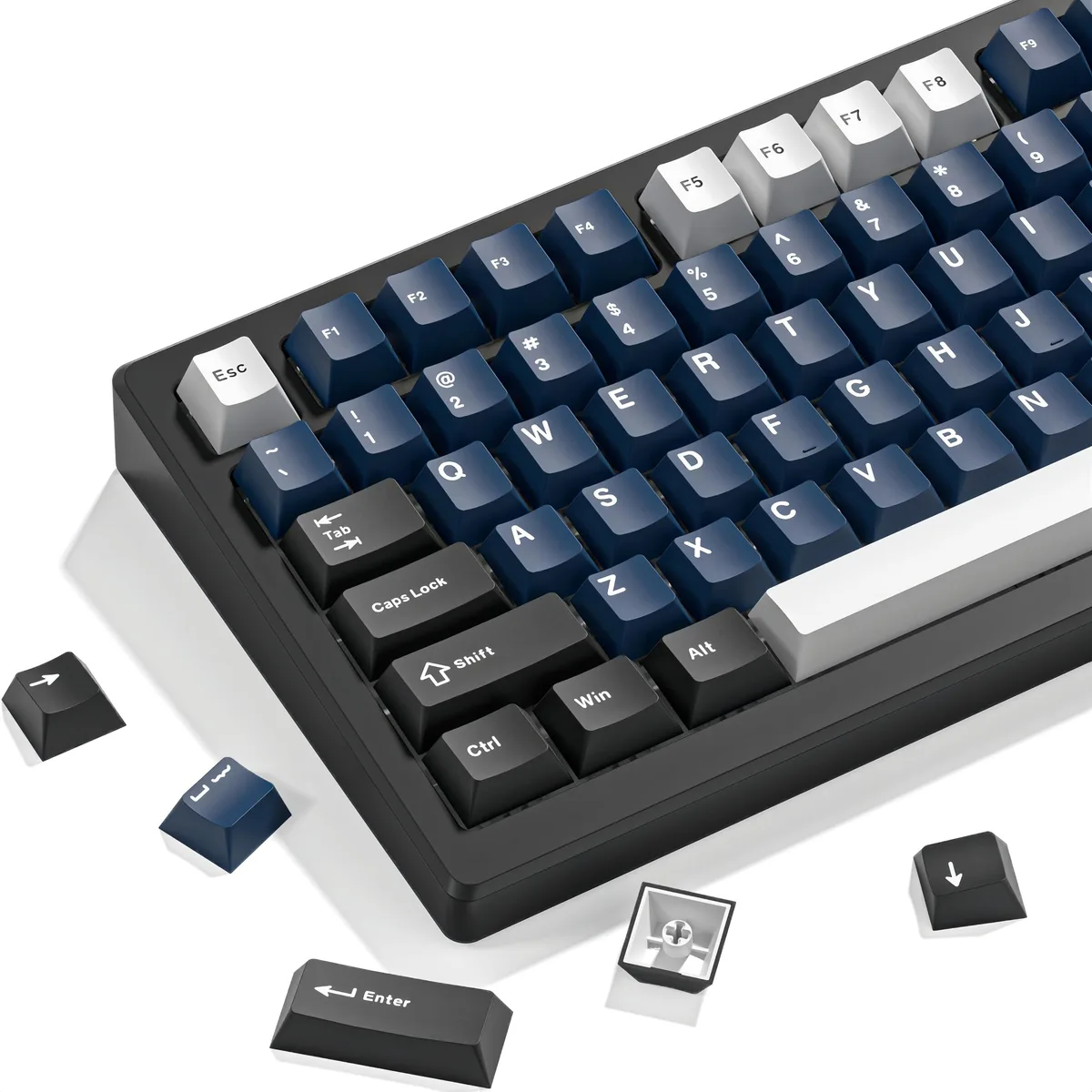 Womier Womier Double Shot PBT Keycaps Cherry Profile 138-Key Black/Blue/White — product photo