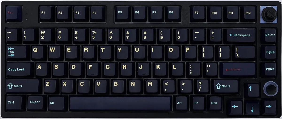 BFKK BFKK 80 Keys 75% Mechanical Gaming Keyboard Cherry MX Blue PBT Volume Knob — product photo