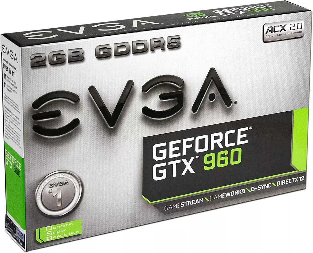 EVGA EVGA 02G-P4-2961-KR GTX 960 2GB DDR5 128Bit video card accessory — product photo
