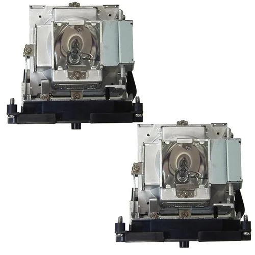 Two projector replacement lamps in white housing