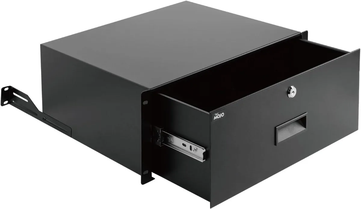 TAURKENAM TAURKENAM 4U Rack Drawer 19in 44lb Lockable Cable Management — product photo