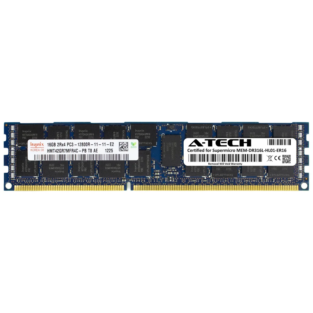 A-Tech A-Tech 16GB DDR3 1600MHz ECC Registered RDIMM 2Rx4 Supermicro Certified MEM-DR316L-HL01-ER16 — product photo