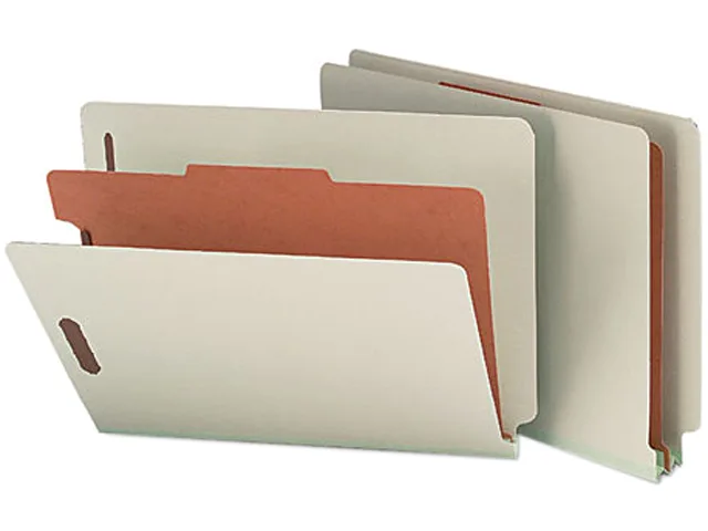 Smead 26800 pressboard classification folder letter size 4-section gray-green 10 box
