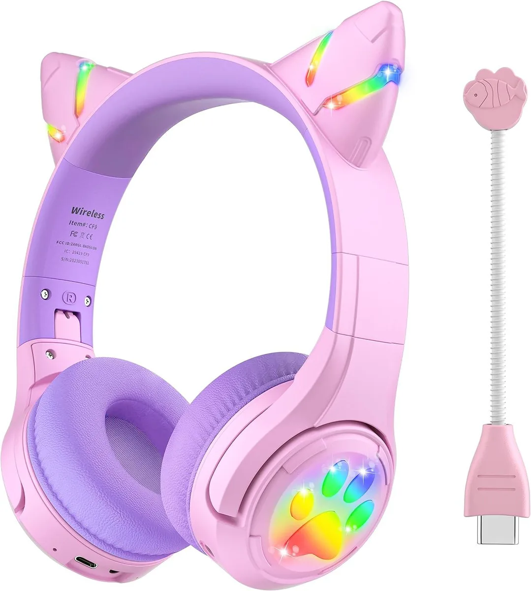 TUKO TUKO CF9 Cat Ear Headphones Purple 85dB 39 — product photo