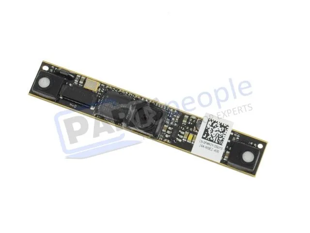 Small rectangular webcam module with silver lens housing and flexible ribbon cable attached
