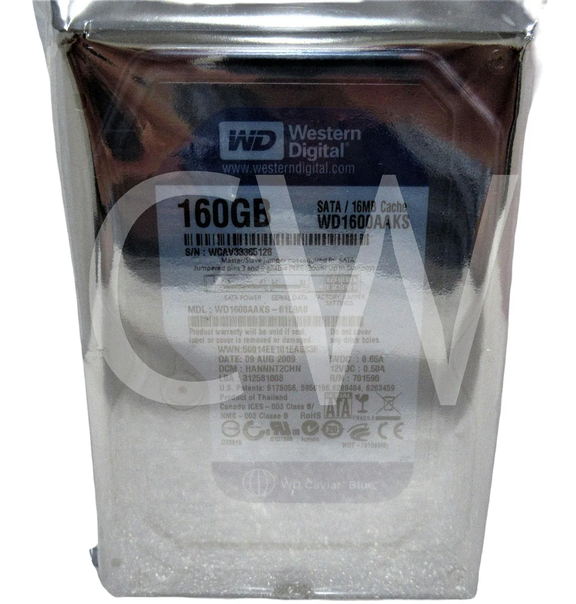 Western Digital Western Digital Caviar Blue WD1600AAKS 160GB 7200RPM 16MB 3.5" SATA internal hard drive — product photo