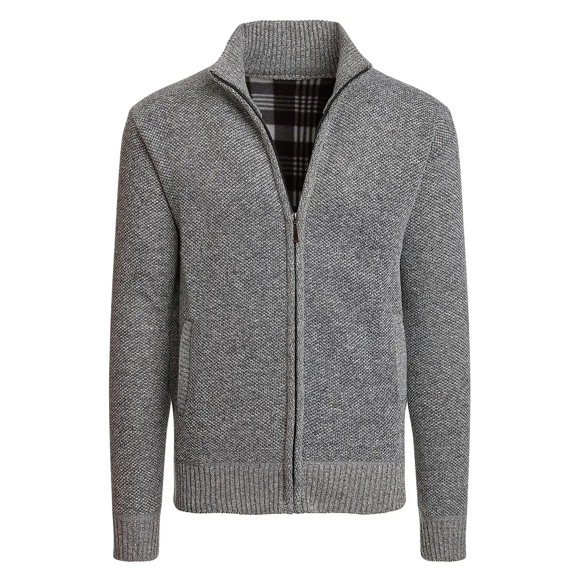 Altatac Altatac Men's Fleece Lined Full-Zip Mock Neck Sweater Light Grey S — product photo