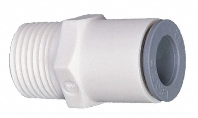 White bio-based nylon push-fit adapter fitting, 11/16 in long