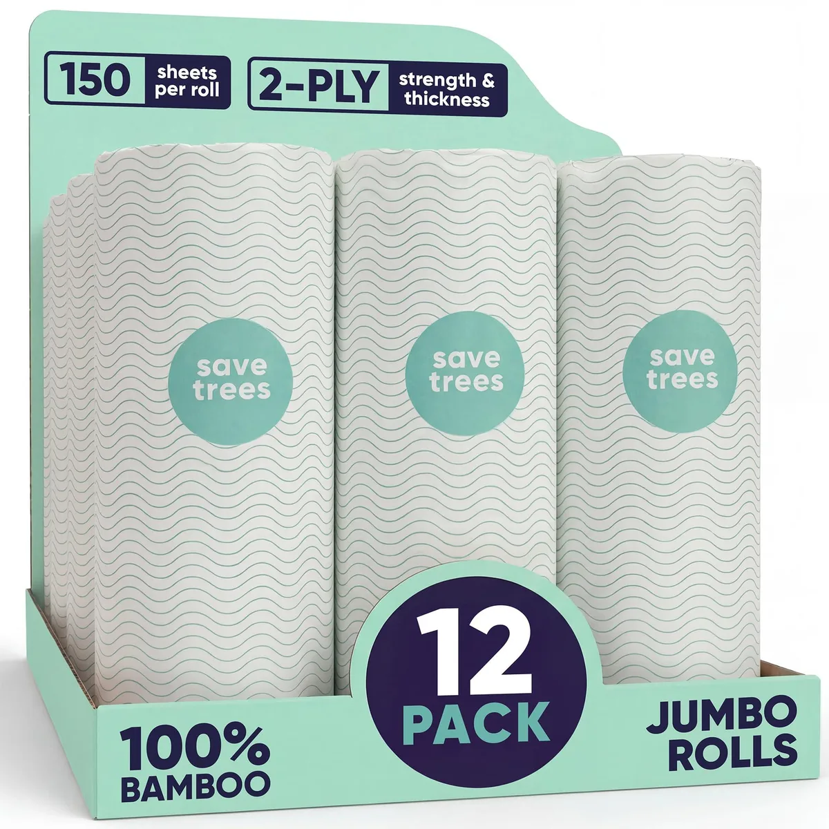 SAVE TREES Bamboo Paper 12pk 1800 Sheets 2-Ply FSC-C041262 — product photo