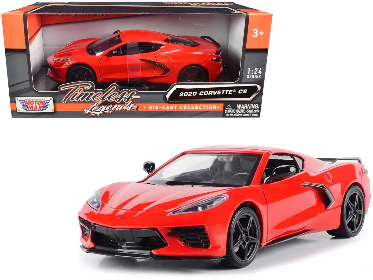 MOTORMAX MOTORMAX 2020 Chevrolet Corvette C8 Stingray Red Timeless Legends 1/24 Diecast Vehicle — product photo
