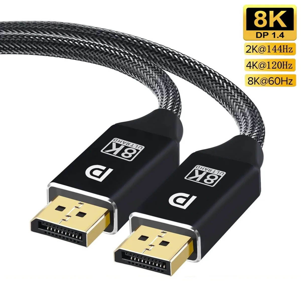 Jansicotek Jansicotek DP28 DisplayPort 1.4 cable 10ft 32.4Gbps 8K@60Hz — product photo