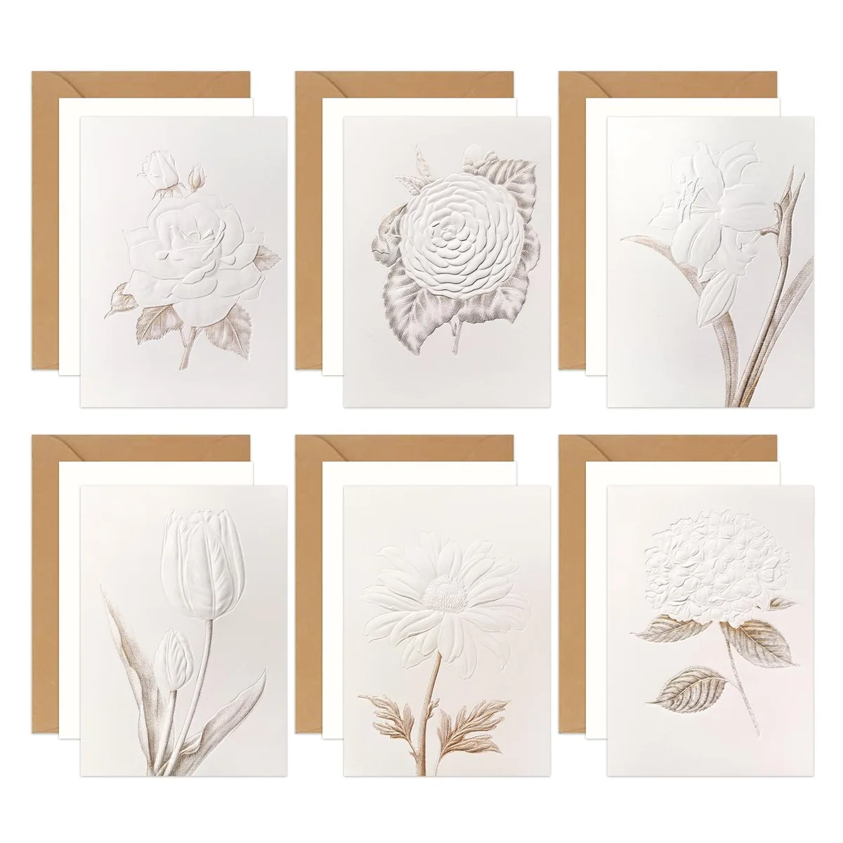  Avery Floral Embossed Blank Greeting Cards 6 Pack 5x7 in — product photo