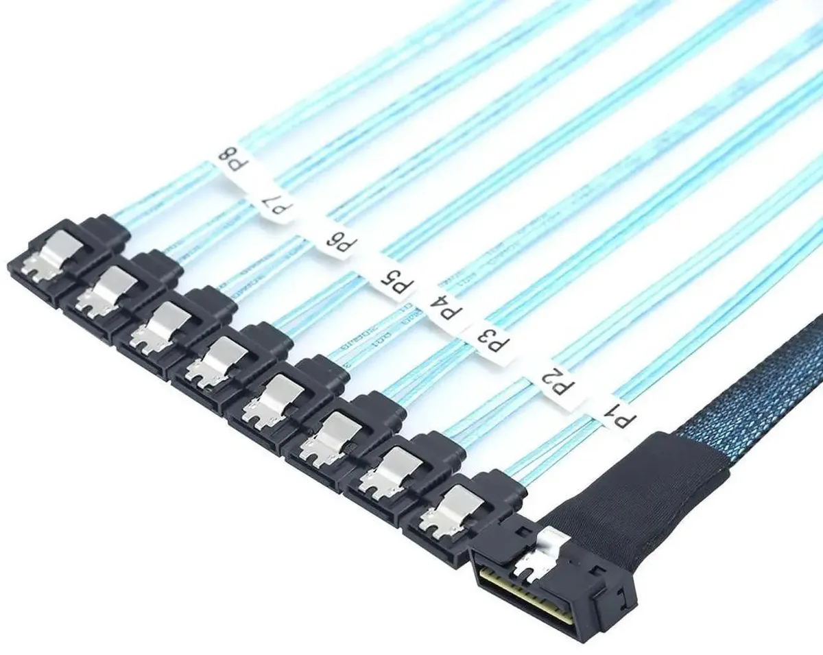 SMUGDESK SMUGDESK SlimSAS SFF-8654 8i 74pin to 8 SATA .8m — product photo
