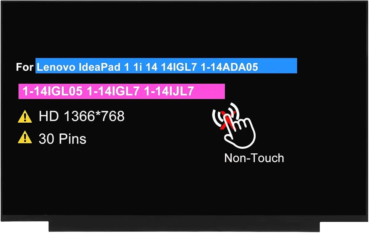 NUOLAISUN NUOLAISUN 14.0" laptop screen HD 1366 x 768 30 pin 60Hz — product photo