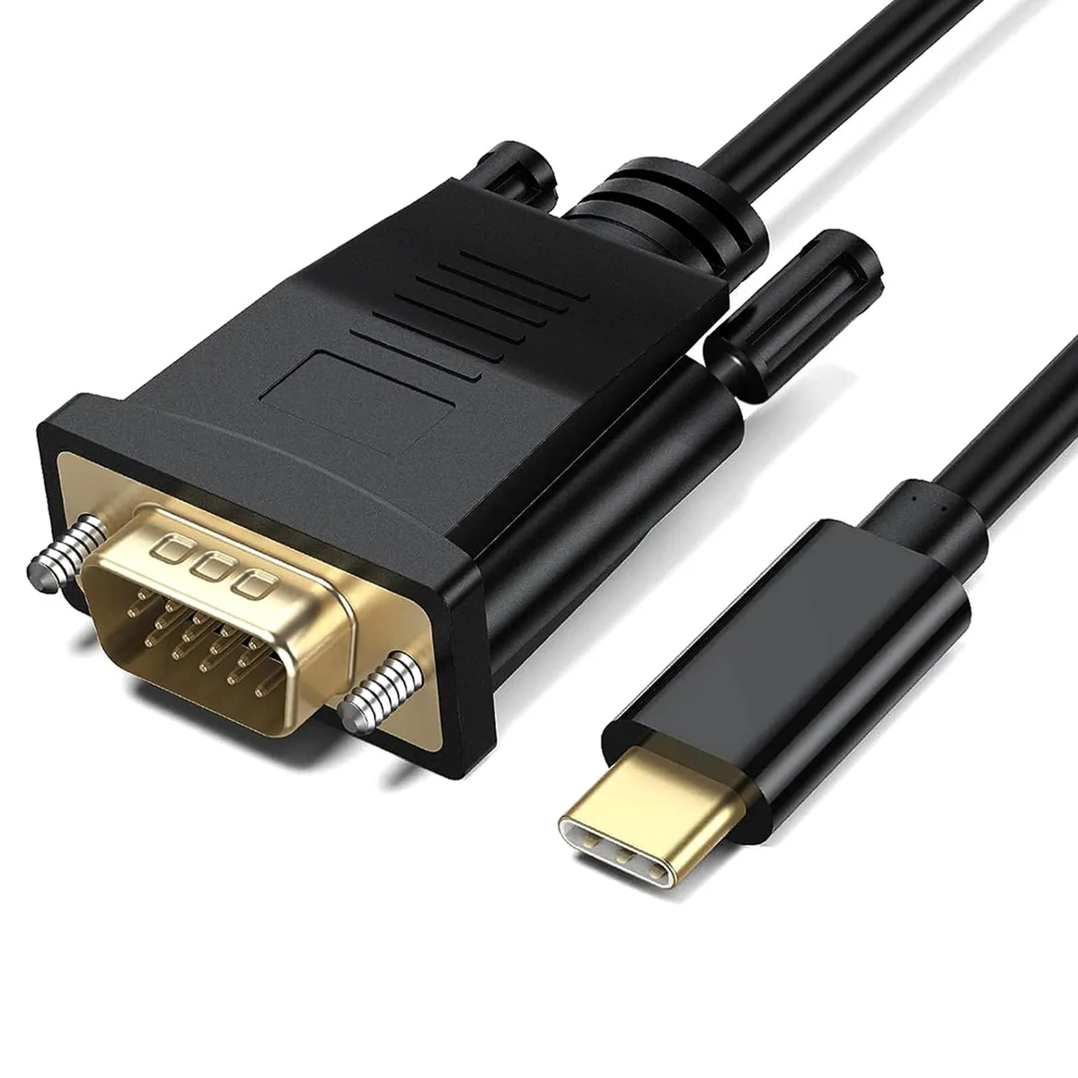 Gold USB-C to VGA cable, 6 ft length, gold connectors