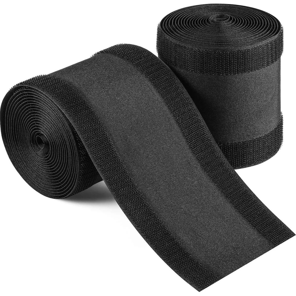 Black nylon cord cover strip 19.69 ft long with hook and loop fastening