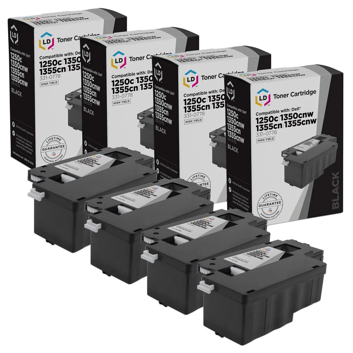LD Products LD Products Compatible Toner Cartridge 331-0778 810WH High Yield Black 4-Pack — product photo