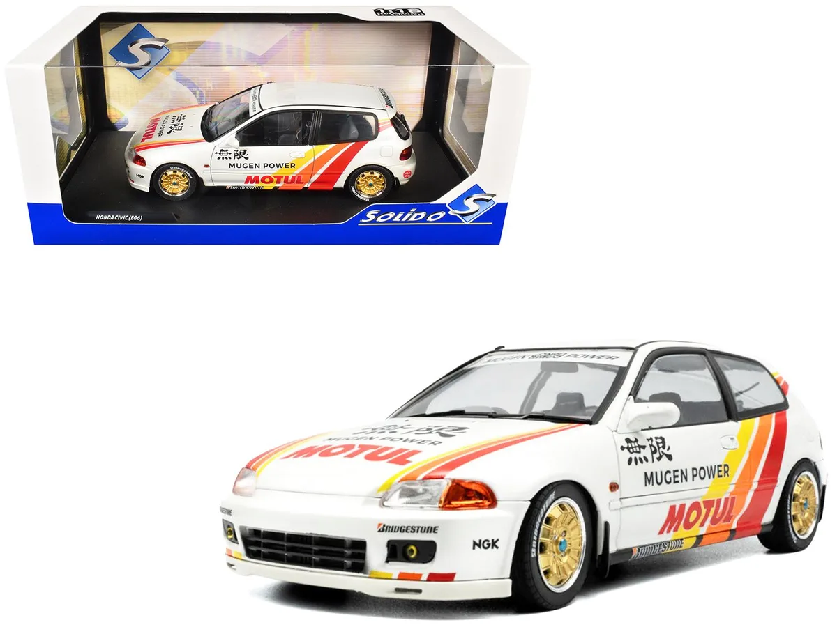 Solido Solido 1991 Honda Civic EG6 RHD Mugen Racing White Stripes 1/18 Diecast Car — product photo