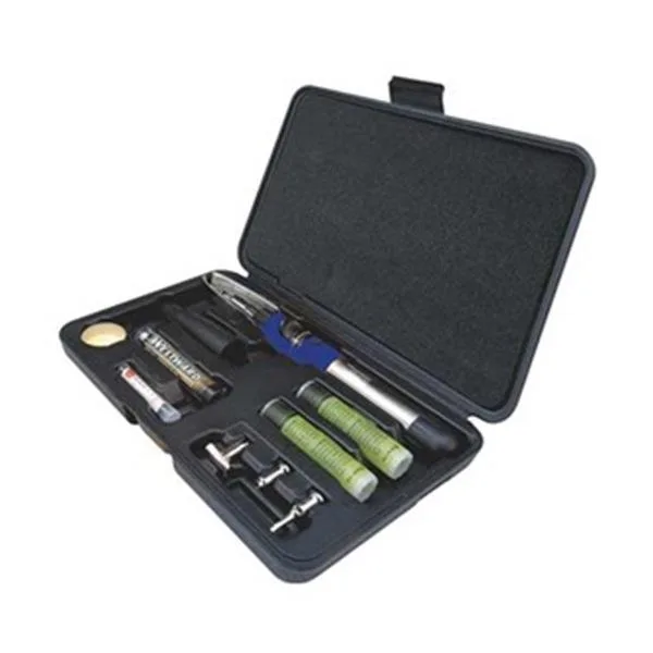 Butane soldering iron kit with chisel tip and accessories
