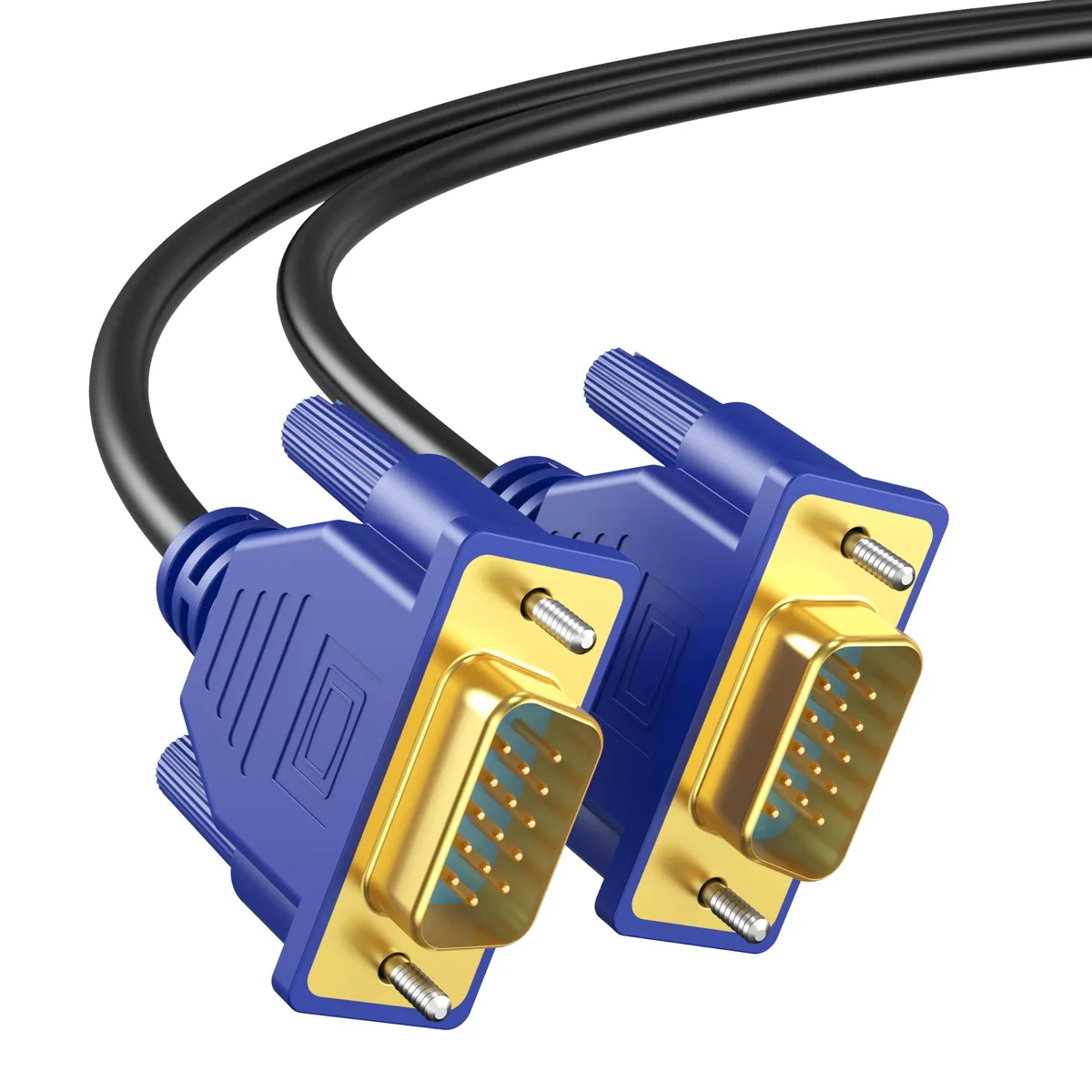 BUCIER BUCIER VGA cable 6ft Blue Male-to-Male 15-pin 1080P 60Hz Gold-Plated — product photo