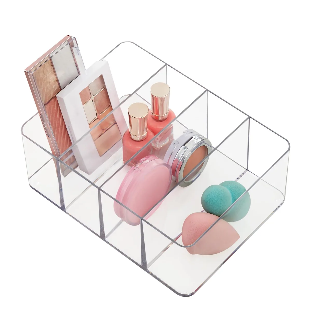  Decolav 8808 4-Compartment Clear Bath Storage 14.33in W x 12.83in H x 9.06in D — product photo