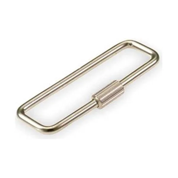 Nickel-plated steel rectangle ring with threaded sleeve, pack of 25