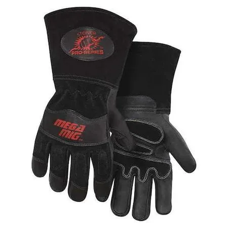 STEINER STEINER 0235-S MIG Welding Gloves Goatskin Cowhide 14in Black Size S Pair — product photo